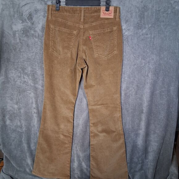 Levis 726 Flare Corduroy Pants Tan Womens 30 Inseam 31 High-Rise - Picture 2 of 6